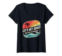 Womens Matching Outfit Friends Trip Vacation Crew Let´s Get Sendy V-Neck T-Shirt