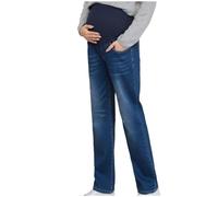 Women's Maternity Denim Pants UK Clearance, Jeans Over The Belly Stretch Trousers Pregnancy Palazzo Lounge Trouser Pregnant Pants High Waisted Jeans Vintage Wide Leg Denim Trousers with Pockets