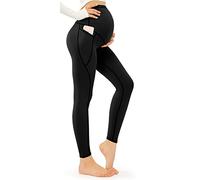 Women's Maternity Leggings Over Bump with Pockets Soft Belly Support Yoga Pants Workout Pregnancy Gym Leggings UK Black XL