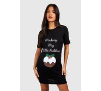 Womens Maternity My Little Pudding Nightie - Black - 10, Black