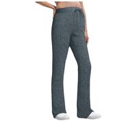 Women's Maternity Pants Elastic Hight Waist Wide Leg Cozy Pregnancy Pant Casual Loose Knitting Palazzo Trousers Solid Flare Leg Ribbed Trousers Stretchy Workout Comfortable Jogging Trousers Comfy (L)