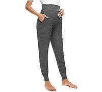 Womens Maternity Pants Plain Solid Casual Loose Cozy Leggings Stretchy Jogger Sweatpants Pregnancy Workout Lounge Pants Trousers Comfortable Maternity Leggings for Ladies Soft Pregnancy Pants