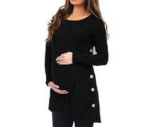 Women's Maternity Pregnanty Long Sleeve Solid Tops Blouse Button Autumn Winter Plus Sie Breastfeeding Clothes for Pregnant Maternity Tops for Women for Work UK Size Promotion Sale,S-4XL