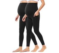 Women's Maternity Workout Nakedlux Leggings with Pockets Over The Belly Pregnancy Soft Activewear Yoga Pants