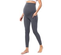 Women's Maternity Workout Nakedlux Leggings with Pockets Over The Belly Pregnancy Soft Activewear Yoga Pants