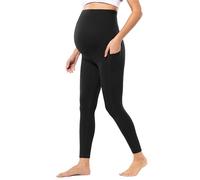 Women's Maternity Workout Nakedlux Leggings with Pockets Over The Belly Pregnancy Soft Activewear Yoga Pants