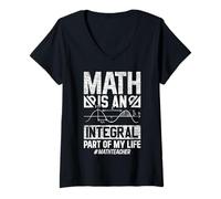 Womens Math Is An Integral Part Of My Life #mathteacher V-Neck T-Shirt