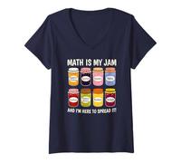 Womens Math is My Jam | Algebra College Teacher Appreciation V-Neck T-Shirt