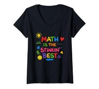 Women's Math is the Stinkin Best Kids Funny Math Teacher V-Neck T-Shirt