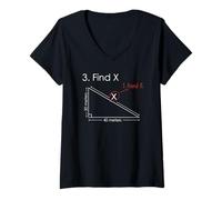 Women's Math Joke Shirt - Funny Find X Found It Tee for Teachers V-Neck T-Shirt