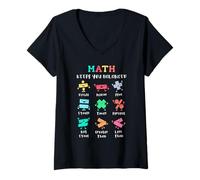 Women's Math Keeps You Balanced Kids Learning School Humor V-Neck T-Shirt