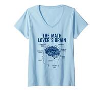Women's Math Lover's Brain Funny Pi Day Algebra Geometry Nerd V-Neck T-Shirt
