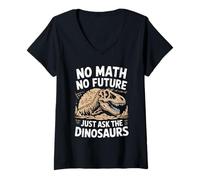 Womens Math Teacher No Math No Future Funny Mathematics V-Neck T-Shirt