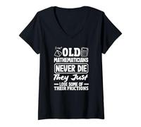 Womens Math Teacher Old Mathematicians Never Die They Just V-Neck T-Shirt