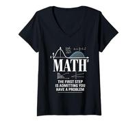 Women's Math The First Step is Admitting You Have A Problem Men V-Neck T-Shirt