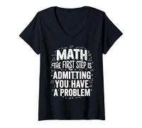 Women's Math The First Step is Admitting You Have A Problem V-Neck T-Shirt