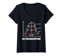 Womens Math Trigonometry Study Christmas Tree Teacher Idea V-Neck T-Shirt
