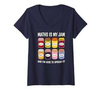Womens Maths is My Jam - Algebra College Teacher Appreciation V-Neck T-Shirt