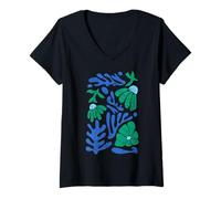 Womens Matisse Flowers artists cute sunflower clothes lovers V-Neck T-Shirt