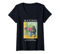 Womens Matisse with raccoon, famous Artwork painting, Art Aesthetic V-Neck T-Shirt