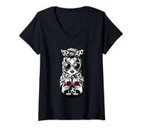 Womens Matreshka Russian Girl Russia for Russians Wine Matryoshka V-Neck T-Shirt