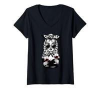 Womens Matreshka Russian Girl Russia for Russians Wine Matryoshka V-Neck T-Shirt