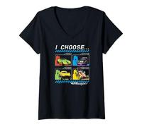 Women's Mattel - Hot Wheels Let's Race - I Choose Different Car Type V-Neck T-Shirt