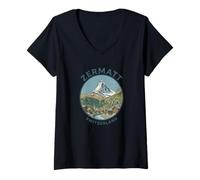 Womens Matterhorn Mountain Zermatt Swiss Switzerland V-Neck T-Shirt