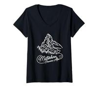 Womens Matterhorn, Pennine Alps, Switzerland Signature Heart Art V-Neck T-Shirt