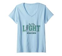 Womens Matthew 5 14 Christian Bible Verse Be The Light V-Neck T-Shirt