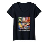 Womens Mattise Abstract Expressionism Artist Series V-Neck T-Shirt