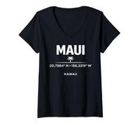 Women's Maui Hawaii Coordinates Tropical Island Travel Design V-Neck T-Shirt