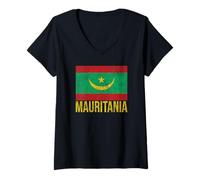 Womens Mauritania Flag Mauritanian Pride V-Neck T-Shirt