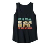 Womens Mawmaw The Woman The Myth The Bad Influence Maw-Maw Retro Tank Top