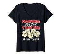 Women's May Shout Yahtzee - Yahtzee Game Dice Game Yahtzee V-Neck T-Shirt