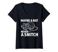 Womens Maybe A Rat Never A Snitch | Funny No Snitching V-Neck T-Shirt