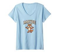 Womens Maybe Fox V-Neck T-Shirt