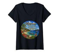 Women's Mayreau St Vincent & the Grenadines Caribbean Island V-Neck T-Shirt