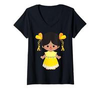 Womens Mazahua Traditional Mexican Lele Doll Adelita Mexicana Otomi V-Neck T-Shirt