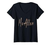 Womens McAllen Texas Vintage elegant design V-Neck T-Shirt