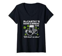 Women's McCarthy’s Boxing & Drinking Club Design - Irish Humor V-Neck T-Shirt