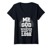 Womens Me and God VS Whoever Want to Lose Faith Religion - V-Neck T-Shirt