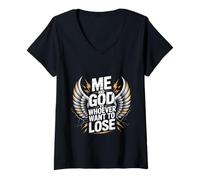 Womens Me and God VS Whoever Want to Lose Faith Religion V-Neck T-Shirt