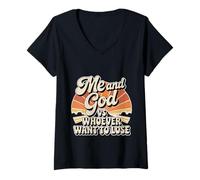 Womens Me and God VS Whoever Want to Lose Faith Religion - V-Neck T-Shirt