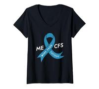 Women's ME/CFS Awareness - Chronic Fatigue Syndrome V-Neck T-Shirt