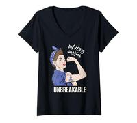 Womens ME CFS Myalgic Encephalomyelitis Awareness For Her Warrior V-Neck T-Shirt