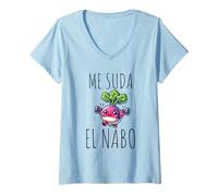 Womens Me Suda El Nabo Divertida V-Neck T-Shirt