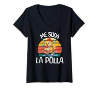 Womens Me Suda La Polla Divertida V-Neck T-Shirt