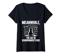 Women's Meanwhile The Cat in Schrödinger's Box V-Neck T-Shirt