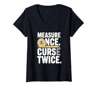 Womens Measure Once Curse Twice V-Neck T-Shirt